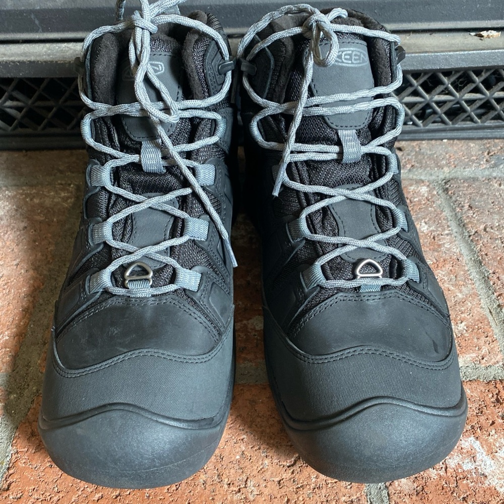 KEEN Circadia Mid Waterproof Hiking Boots Sz 12 EU 46 NEW NO BOX Black Leather - Picture 3 of 9